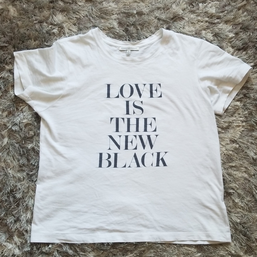 Rebecca Minkoff LOVE IS THE NEW BLACK T-shirt